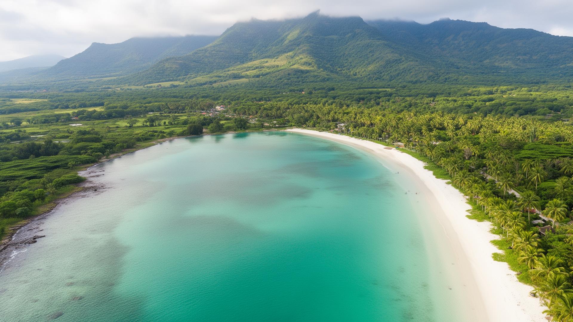 Aerial view van Mandalika op Lombok